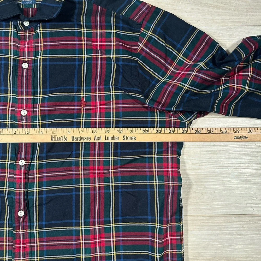 Polo Ralph Lauren Shirt Mens XL Red Plaid Classic Fit Button up Long Sleeve 90s - Picture 7 of 9